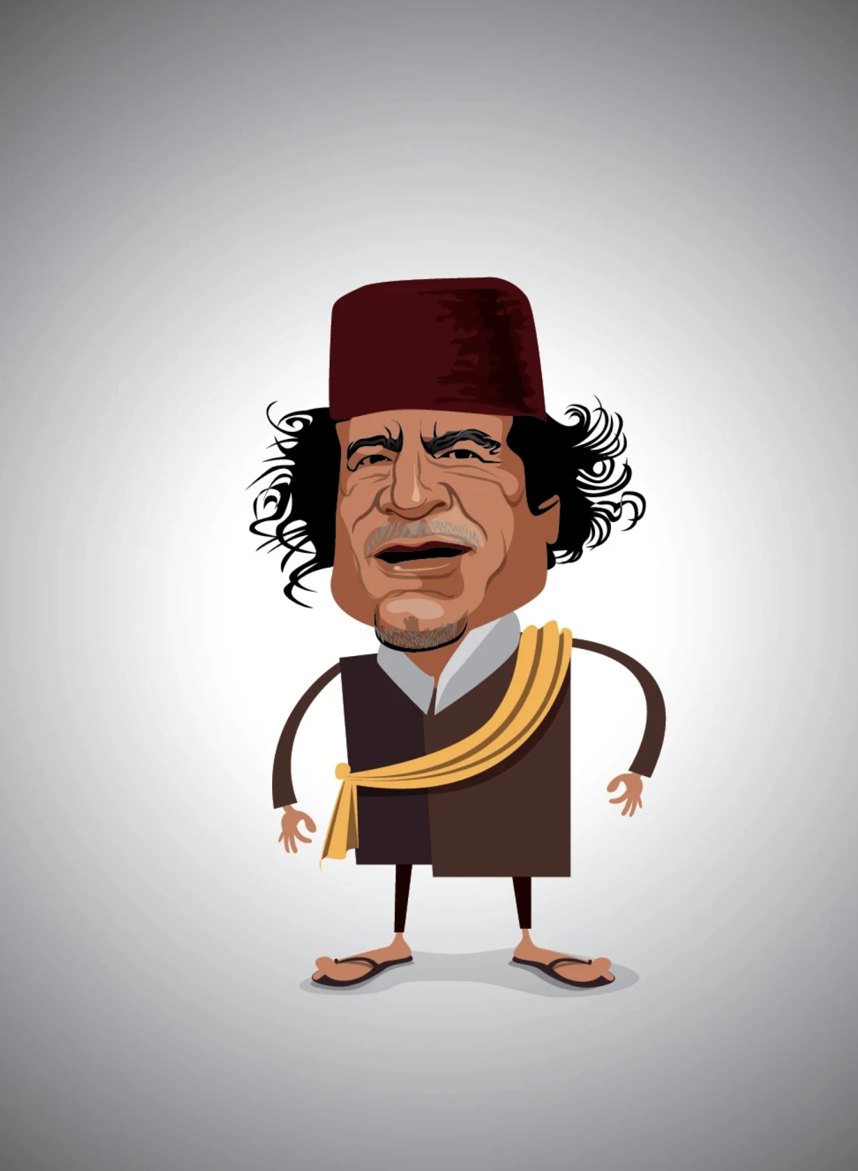 Cartoon character with a red fez and cane